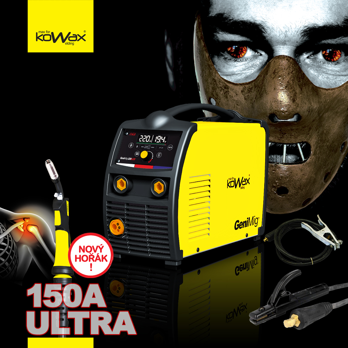 MIG/MAG svařovací invertory GeniMig® 220LCD - KOWAX